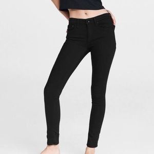 Rag and bone black plush mid-rise skinny jean 23